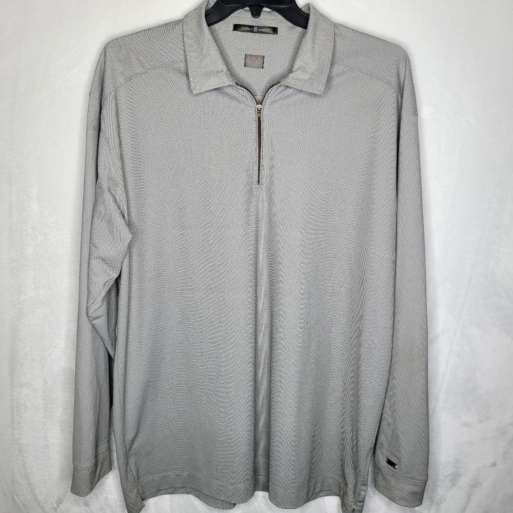 Tiger Woods Gray Quarter-Zip Long Sleeve Shirt Size‎ XL